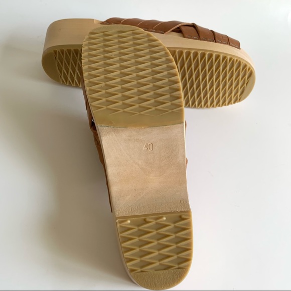 Swedish Hasbeens Britta Woven Leather upper Clog sandals - Picture 8 of 15